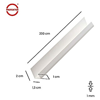 Protektor Kantenschutz für Trockenbau 3741 Einfassprofil 200cm PVC für 12,5mm Gipskarton Weiß (Weiß)