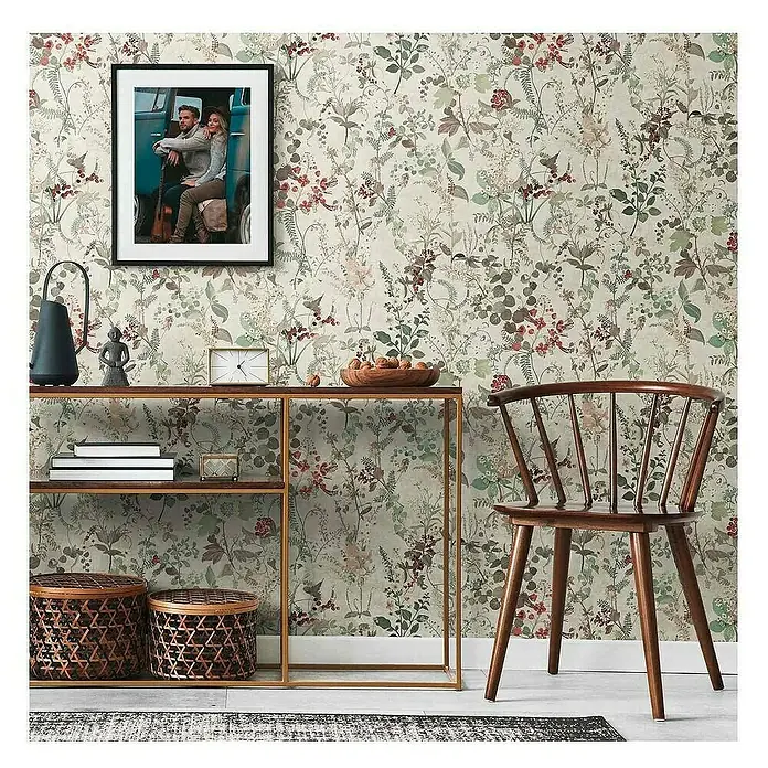 Tadessi Vliestapete M1-No.4048 - Weiß, Floral, 10,05 x 0,53 m