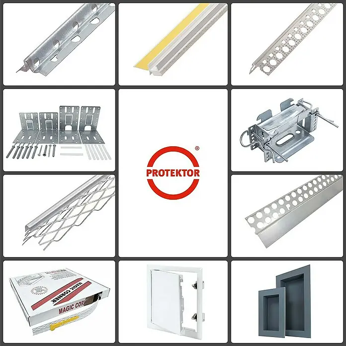 Protektor Kantenschutz für Trockenbau 3741 Einfassprofil 200cm PVC für 12,5mm Gipskarton Weiß - Weiß