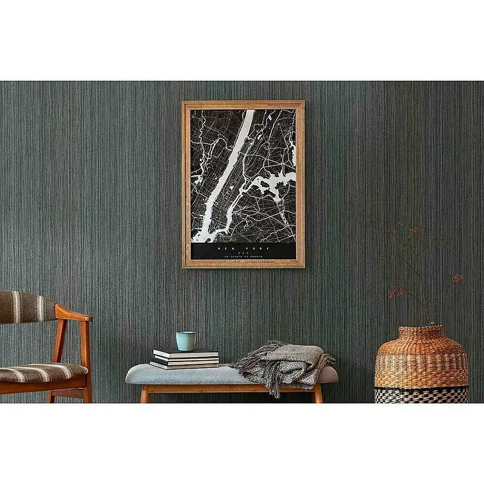 Tadessi Vliestapete M1-No.4017 - Schwarz, Uni, 10,05 x 0,53 m