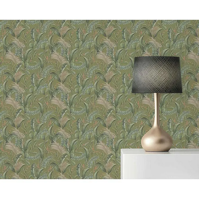 Tadessi Vliestapete M1-No.4525 - Grün, Floral, 10,05 x 0,53 m