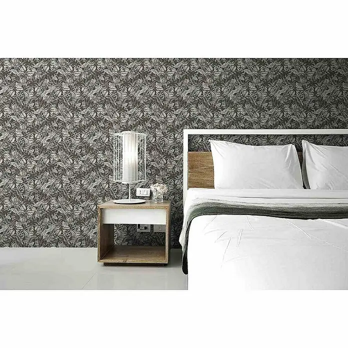 Tadessi Vliestapete M1-No.4493 - Schwarz, Floral, 10,05 x 0,53 m