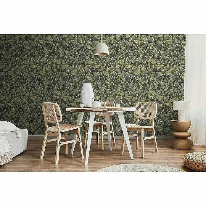 Tadessi Vliestapete M1-No.4483 - Schwarz, Floral, 10,05 x 0,53 m