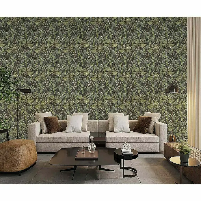 Tadessi Vliestapete M1-No.4483 - Schwarz, Floral, 10,05 x 0,53 m