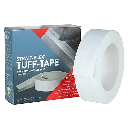Strait-Flex  Kantenschutz für Trockenbau 30m Tuff Tape Eckschiene, Kantenschutz Weiß