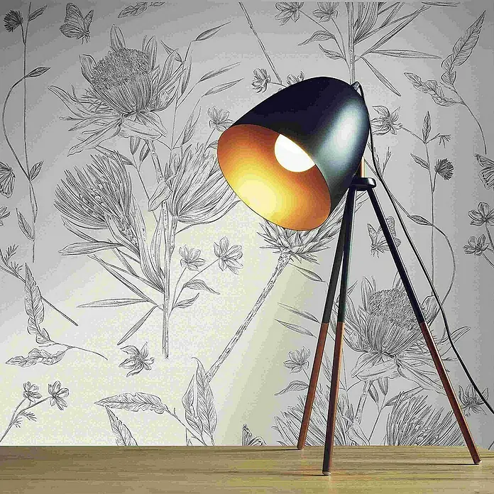 Tadessi Vliestapete M1-No.4500 - Schwarz, Floral, 10,05 x 0,53 m