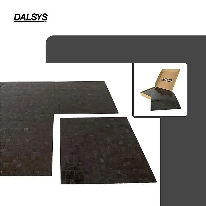 Dalsys Wandfliese 1m² Selbstklebende Fliesen Aluoptik Quadrat 11 Stück Dunkelbraun - Braun