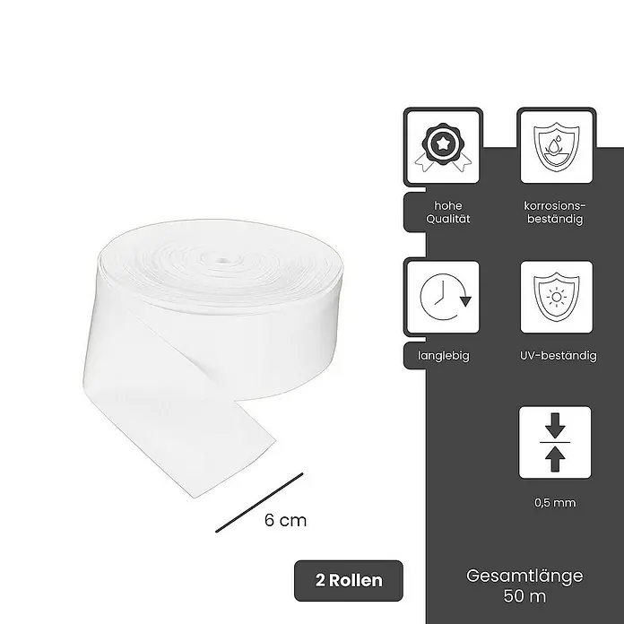 BMSC24 Fugenband 2x 50m x 60m Dichtband Weich-PVC Weiß - 