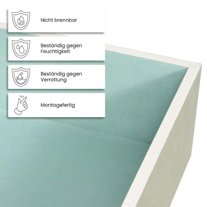 Dalsys CW-Standprofil Wandnische Dusche 30 x 60 x 12cm imprägnierter einbaufertiger Gipskarton - 