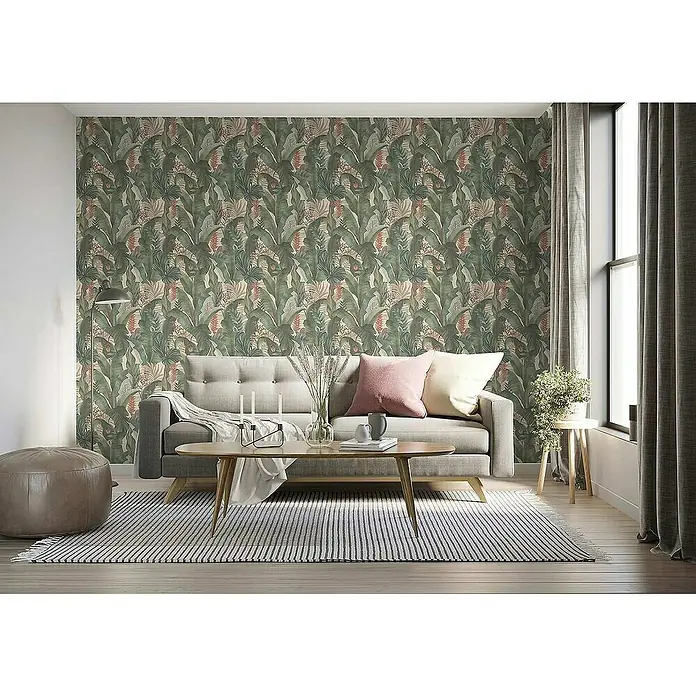 Tadessi Vliestapete M1-No.4520 - Grün, Floral, 10,05 x 0,53 m