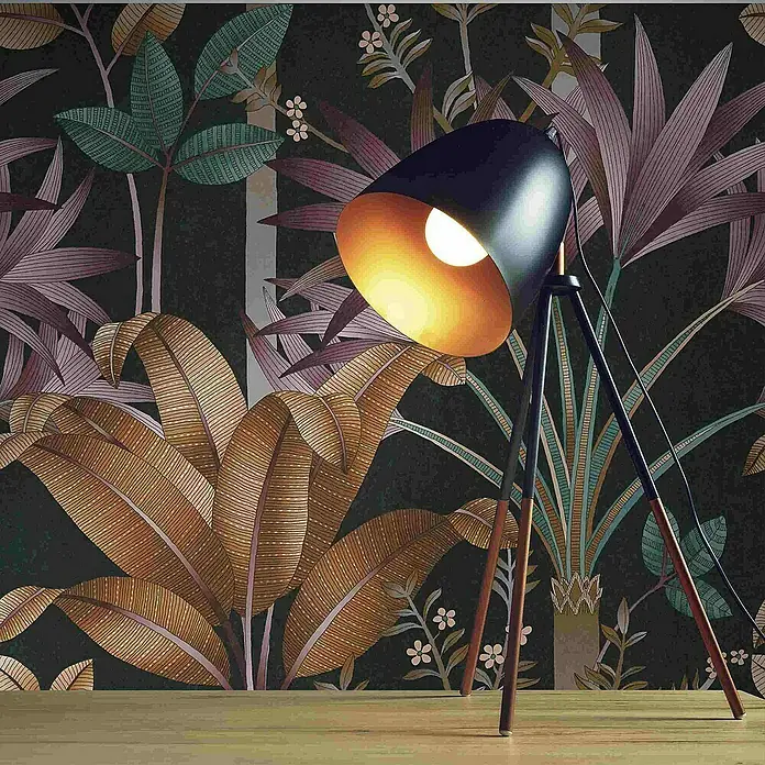 Tadessi Vliestapete M1-No.4430 - Schwarz, Floral, 10,05 x 0,53 m