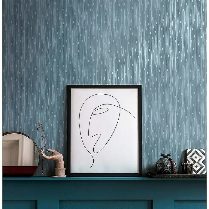 Tadessi Vliestapete M1-No.4032 - Blau, Streifen, 10,05 x 0,53 m