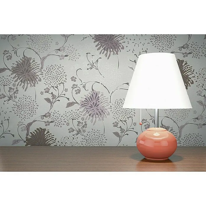 Tadessi Vliestapete M1-No.4090 - Weiß, Floral, 10,05 x 0,53 m