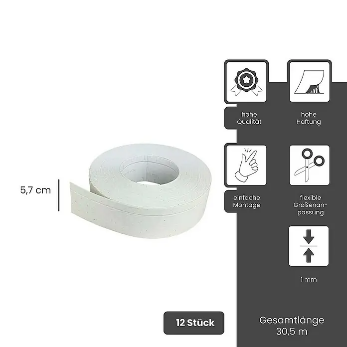 Strait-Flex Kantenschutz für Trockenbau 12x Kantenprofil 30,5m Rolle L-Bead 100 flex. Winkel Weiß - Weiß