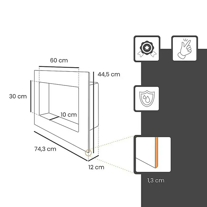 Protektor CW-Standprofil Wandnische 30 x 60cm befliesbar - 
