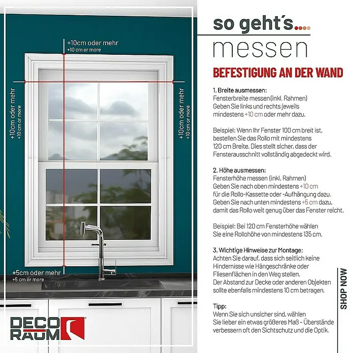 Deco-Raum Rollo Tageslicht Basic GL - B x H: 115 x 150 cm, Dunkelgrau, Uni