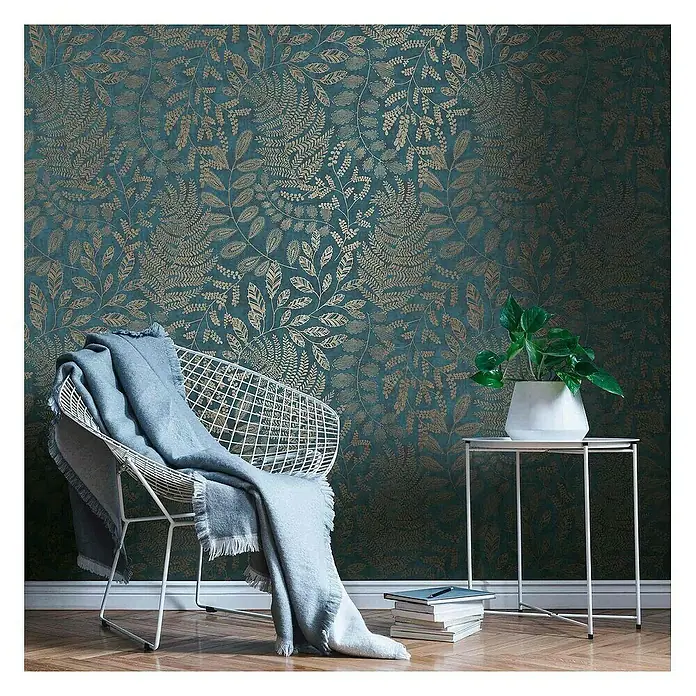 Tadessi Vliestapete M1-No.4066 - Blau, Floral, 10,05 x 0,53 m