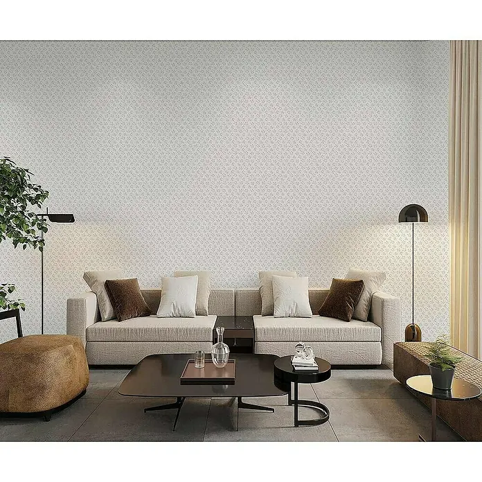 Tadessi Vliestapete M1-No.4300 - Weiß, Floral, 10,05 x 0,53 m
