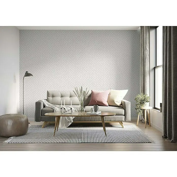 Tadessi Vliestapete M1-No.4300 - Weiß, Floral, 10,05 x 0,53 m