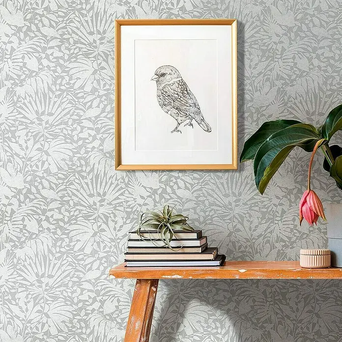 Tadessi Vliestapete M1-No.4068 - Grau, Floral, 10,05 x 0,53 m