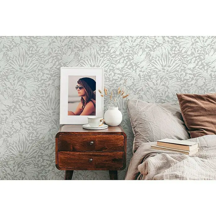 Tadessi Vliestapete M1-No.4068 - Grau, Floral, 10,05 x 0,53 m