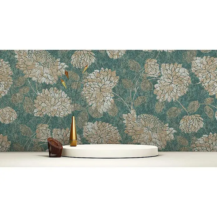 Tadessi Vliestapete M1-No.4183 - Grün, Floral, 10,05 x 0,53 m
