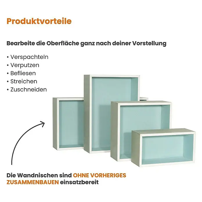 Dalsys CW-Standprofil Wandnische Dusche 30 x 90 x 12cm imprägnierter einbaufertiger Gipskarton - 
