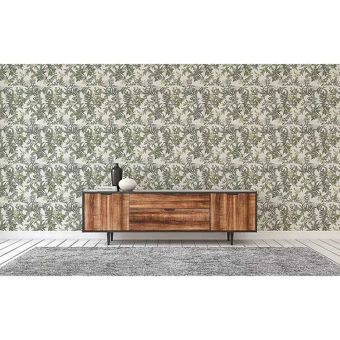 Tadessi Vliestapete M1-No.4490 - Weiß, Floral, 10,05 x 0,53 m