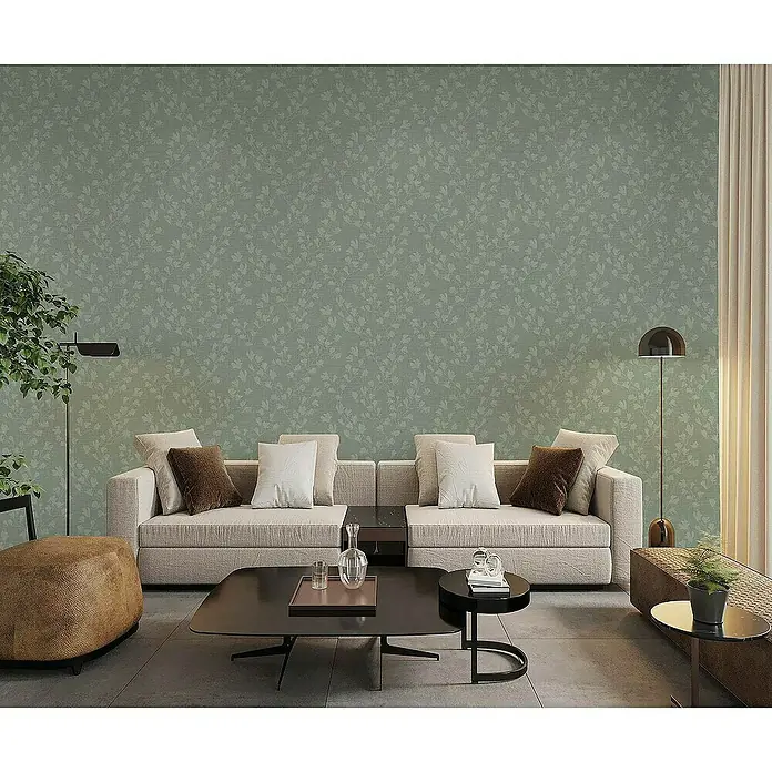 Tadessi Vliestapete M1-No.3996 - Grün, Floral, 10,05 x 0,53 m