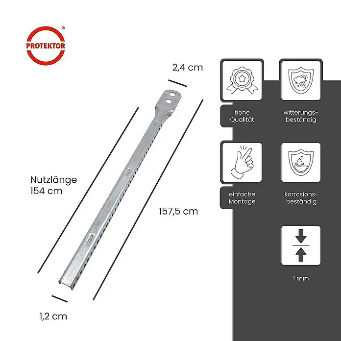 Protektor Montagezubehör für Trockenbau 100x Nonius Abhänger Oberteil 1540mm Silber - 