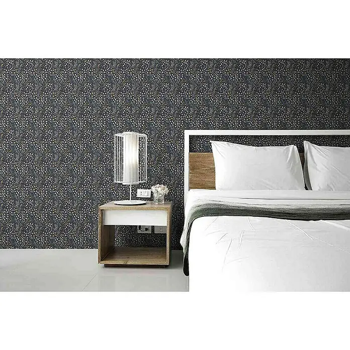 Tadessi Vliestapete M1-No.4179 - Schwarz, Floral, 10,05 x 0,53 m