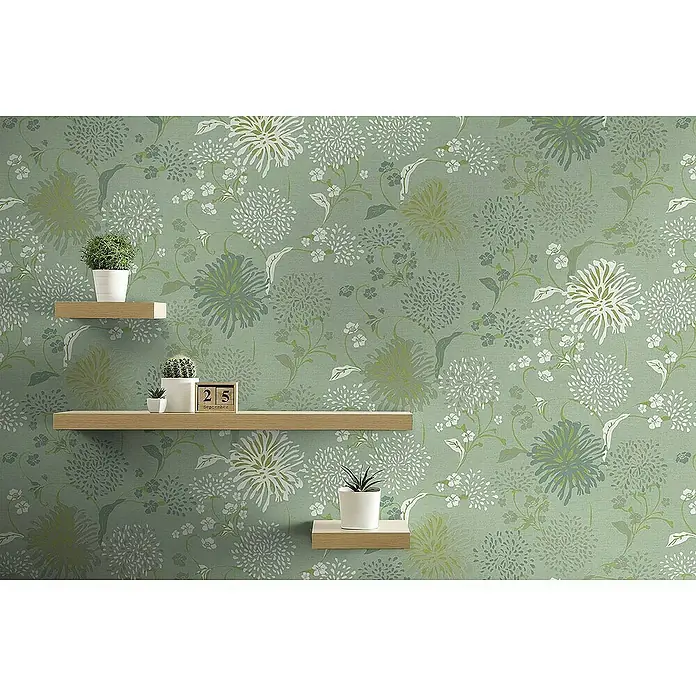 Tadessi Vliestapete M1-No.4093 - Weiß, Floral, 10,05 x 0,53 m