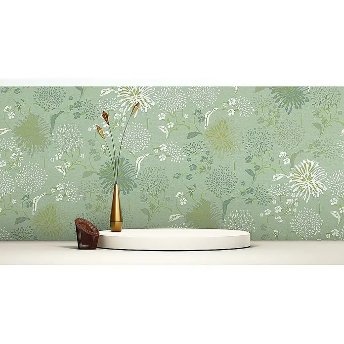 Tadessi Vliestapete M1-No.4093 - Weiß, Floral, 10,05 x 0,53 m