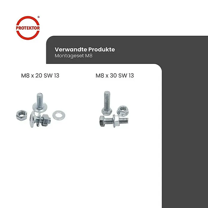 Protektor Montagezubehör für Trockenbau 100x Sechskantschraube M8 x 30 SW13 M8.8 Montage Set A1 Silber - 