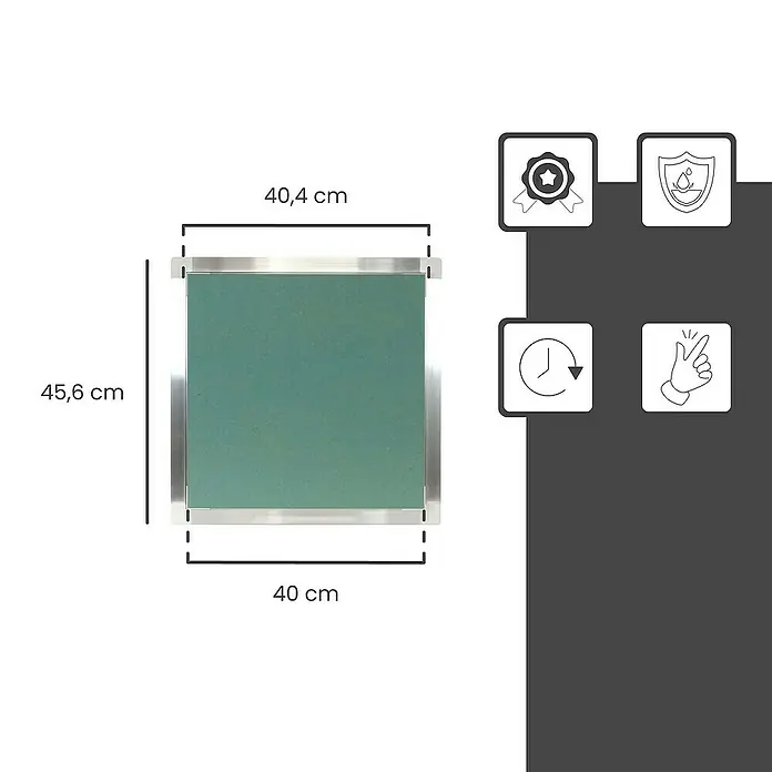 Protektor Montagezubehör für Trockenbau 40cm x 40cm Revisionsklappe Alu Rahmen 12mm GK-Einlage Silber - 