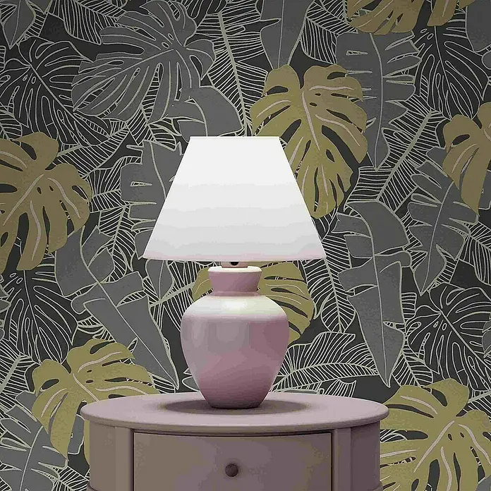 Tadessi Vliestapete M1-No.4110 - Schwarz, Floral, 10,05 x 0,53 m