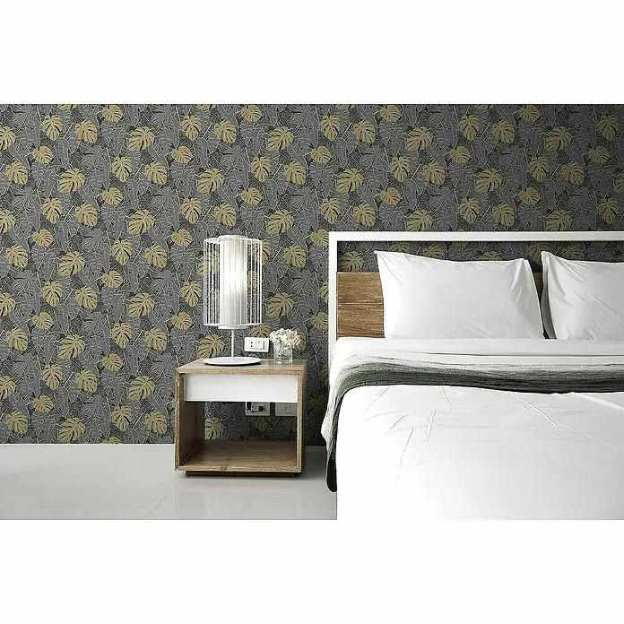 Tadessi Vliestapete M1-No.4110 - Schwarz, Floral, 10,05 x 0,53 m