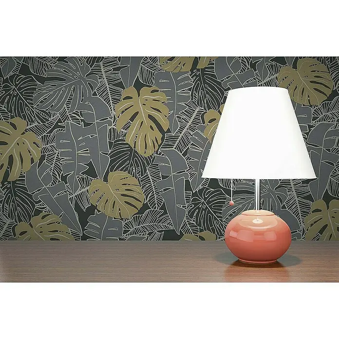 Tadessi Vliestapete M1-No.4110 - Schwarz, Floral, 10,05 x 0,53 m