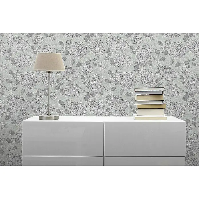 Tadessi Vliestapete M1-No.4180 - Grau, Floral, 10,05 x 0,53 m