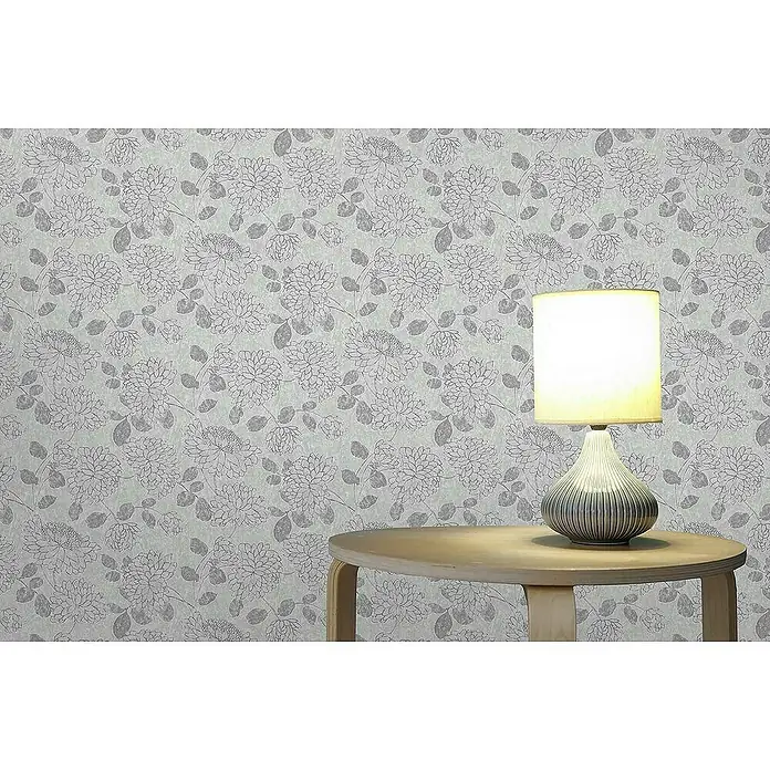Tadessi Vliestapete M1-No.4180 - Grau, Floral, 10,05 x 0,53 m