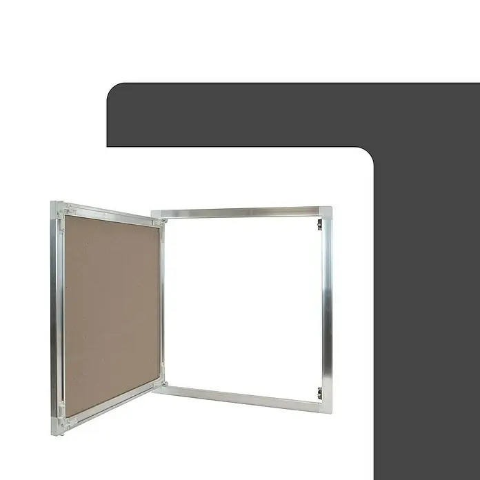 Protektor Montagezubehör für Trockenbau 50cm x 50cm Revisionsklappe Alu Rahmen 12mm GK-Einlage Silber - 