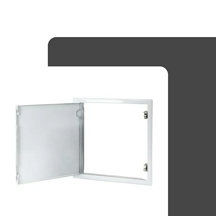 Protektor Montagezubehör für Trockenbau 30cm x 30cm Revisionsklappe Stahl Schnappverschluss Weiß - 
