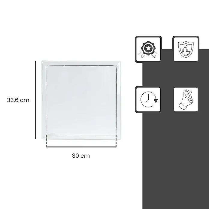 Protektor Montagezubehör für Trockenbau 30cm x 30cm Revisionsklappe Stahl Schnappverschluss Weiß - 