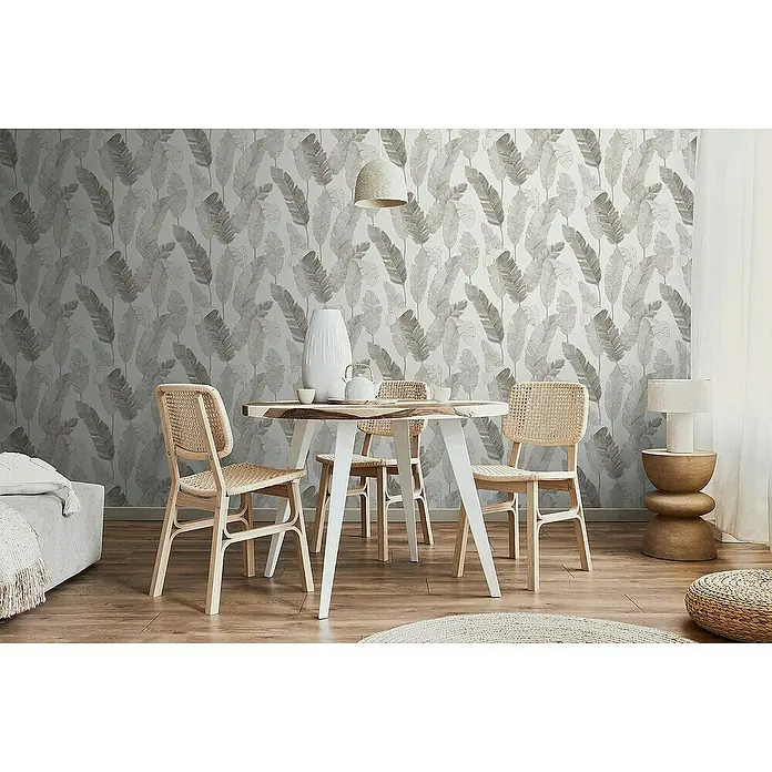Tadessi Vliestapete M1-No.4397 - Weiß, Floral, 10,05 x 0,53 m