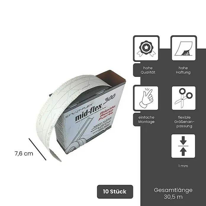 Strait-Flex Kantenschutz für Trockenbau 10x Kantenprofil 30,5m Rolle Mid-Flex 300 flex. Winkel Weiß - Weiß