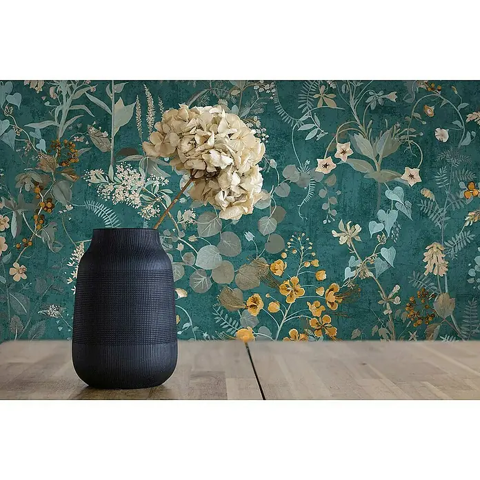 Tadessi Vliestapete M1-No.4049 - Blau, Floral, 10,05 x 0,53 m