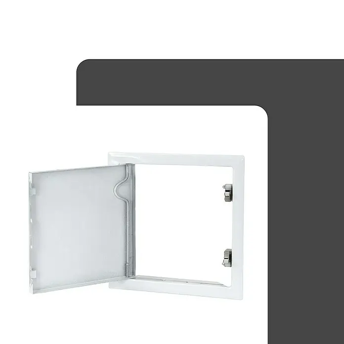 Protektor Montagezubehör für Trockenbau 20cm x 20cm Revisionsklappe Stahl Schnappverschluss Weiß - 