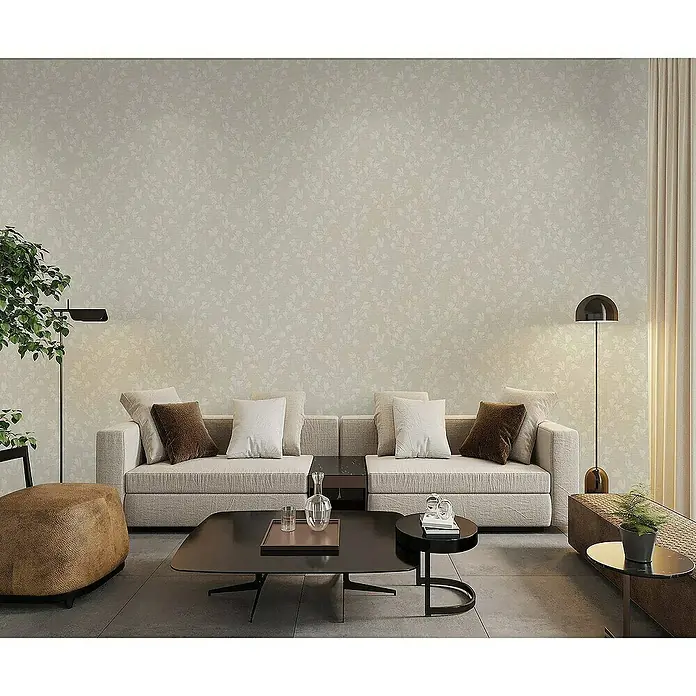 Tadessi Vliestapete M1-No.3997 - Grau, Floral, 10,05 x 0,53 m