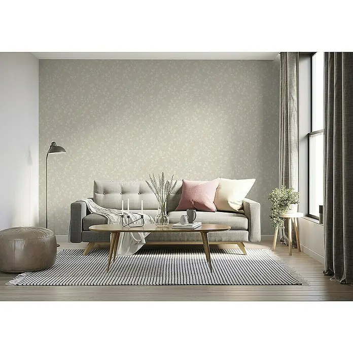 Tadessi Vliestapete M1-No.3997 - Grau, Floral, 10,05 x 0,53 m