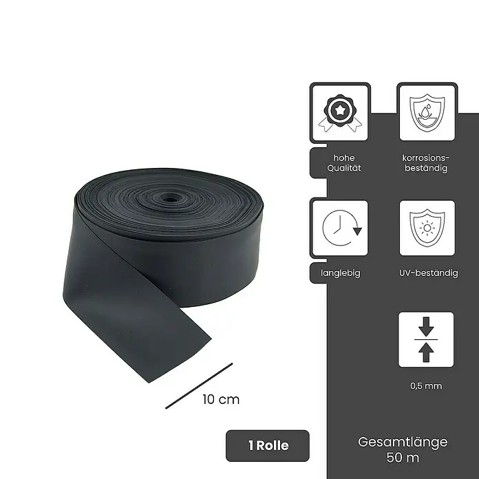 BMSC24 Fugenband 50m x 100mm Dichtband Weich-PVC Schwarz - 